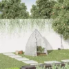 Mini broeikas overwinteringstent met roldeur 160x140x180cm voor tuin balkon winterscherm wit 2