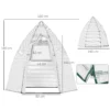 Mini broeikas overwinteringstent met roldeur 160x140x180cm voor tuin balkon winterscherm wit 4
