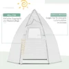 Mini broeikas overwinteringstent met roldeur 160x140x180cm voor tuin balkon winterscherm wit 6