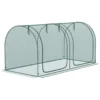 Mini kas 2,49x1,2m plantenbeschermingstent met deur voor tuin & balkon, stalen frame & hdpe net donkergroen 1
