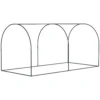 Mini kas 2,49x1,2m plantenbeschermingstent met deur voor tuin & balkon, stalen frame & hdpe net donkergroen 10