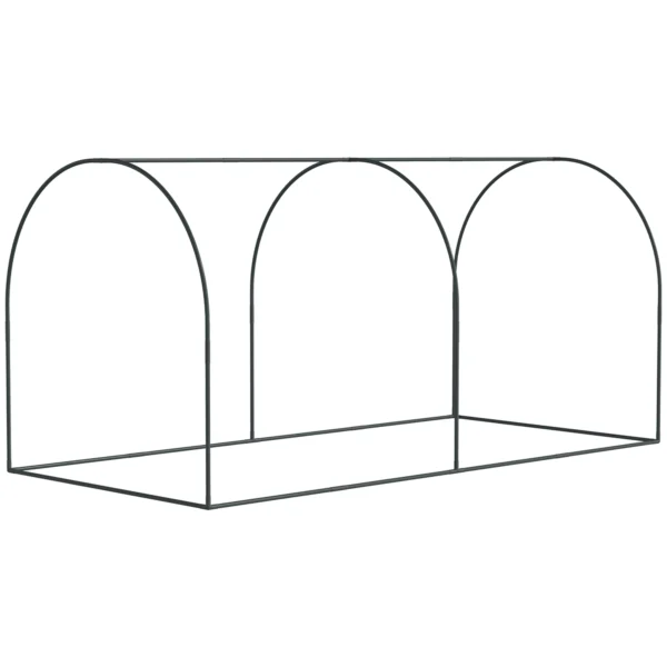 Mini kas 2,49x1,2m plantenbeschermingstent met deur voor tuin & balkon, stalen frame & hdpe net donkergroen 10