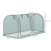 Mini kas 2,49x1,2m plantenbeschermingstent met deur voor tuin & balkon, stalen frame & hdpe net donkergroen 4