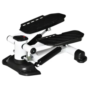 Mini stepper compact fitnessapparaat met lcd scherm, grote pedalen, metaal abs, wit zwart 48x34x21cm ideaal voor thuis 1
