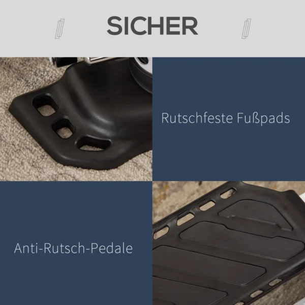Mini stepper compact fitnessapparaat met lcd scherm, grote pedalen, metaal abs, wit zwart 48x34x21cm ideaal voor thuis 7