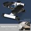 Mini stepper compact fitnessapparaat met lcd scherm, grote pedalen, metaal abs, wit zwart 48x34x21cm ideaal voor thuis 8