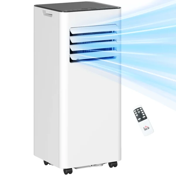 Mobiele airconditioning 3 in 1 klimaatapparaat met koeling, luchtontvochtiger, ventilator, afvoerslang, 7000btu luchtkoeler met 2 snelheden, timer, afstandsbediening, kinderslot, wit 10