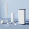 Mobiele airconditioning 3 in 1 klimaatapparaat met koeling, luchtontvochtiger, ventilator, afvoerslang, 7000btu luchtkoeler met 2 snelheden, timer, afstandsbediening, kinderslot, wit 4