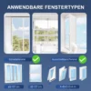 Mobiele airconditioning 3 in 1 klimaatapparaat met koeling, luchtontvochtiger, ventilator, afvoerslang, 7000btu luchtkoeler met 2 snelheden, timer, afstandsbediening, kinderslot, wit 7