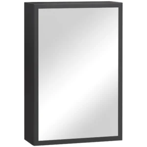 Moderne spiegelkast hangkast met spiegel 3 lagen zwart 40x15x60 cm voor badkamer & ruimtebesparende opslag 1