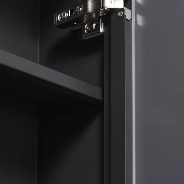 Moderne spiegelkast hangkast met spiegel 3 lagen zwart 40x15x60 cm voor badkamer & ruimtebesparende opslag 10