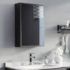 Moderne spiegelkast hangkast met spiegel 3 lagen zwart 40x15x60 cm voor badkamer & ruimtebesparende opslag 2