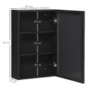Moderne spiegelkast hangkast met spiegel 3 lagen zwart 40x15x60 cm voor badkamer & ruimtebesparende opslag 4