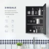 Moderne spiegelkast hangkast met spiegel 3 lagen zwart 40x15x60 cm voor badkamer & ruimtebesparende opslag 6
