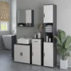 Onderkast voor wastafel met verstelbare plank, wastafelonderkast met handvat, badkameronderkast met kantelbeveiliging, grijs, 60 x 30 x 60 cm 8