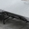 Opklapbaar logeerbed met wielen en 5 traps verstelbare rugleuning, reisbed van stalen frame in lichtgrijs en zwart, 190x76x33cm 10