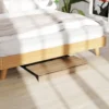Opklapbare kleine bureau 80 cm met wielen ruimtebesparende computertafel voor thuis kantoor, eiken 10