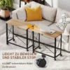 Opklapbare kleine bureau 80 cm met wielen ruimtebesparende computertafel voor thuis kantoor, eiken 6