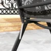 Opklapbare zitgroep 6 personen tuinmeubelset 1 tafel+6 stoelen zitgarnituur aluminium mesh zwart 10