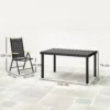 Opklapbare zitgroep 6 personen tuinmeubelset 1 tafel+6 stoelen zitgarnituur aluminium mesh zwart 4