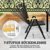 Opklapbare zitgroep 6 personen tuinmeubelset 1 tafel+6 stoelen zitgarnituur aluminium mesh zwart 5