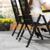Opklapbare zitgroep 6 personen tuinmeubelset 1 tafel+6 stoelen zitgarnituur aluminium mesh zwart 7