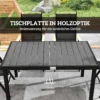 Opklapbare zitgroep 6 personen tuinmeubelset 1 tafel+6 stoelen zitgarnituur aluminium mesh zwart 8