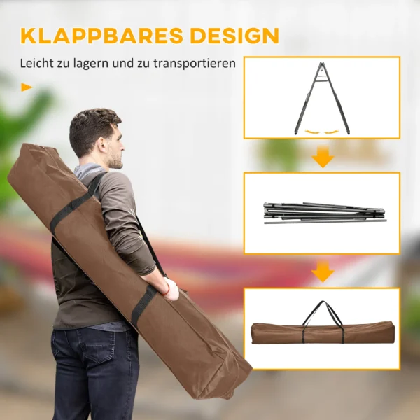Opvouwbaar hangmatframe 2 in 1 hangmatstandaard & kledingrek tot 120 kg belastbaar 290 x 92 x 88 cm voor tuin & terras 6