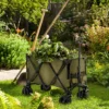 Opvouwbare handwagen met verstelbare handgreep, tassen, brede wielen, tot 120 kg, groen 2