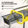 Opvouwbare houtskoolgrill bbq grill met 2 grillroosters en grillplaat opvouwbare poten uitneembare koolschaal van roestvrij staal 6