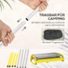 Opvouwbare houtskoolgrill bbq grill met 2 grillroosters en grillplaat opvouwbare poten uitneembare koolschaal van roestvrij staal 7