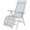 Opvouwbare zonnestoel tuinstoel met verstelbare voetensteun en rugleuning, campingstoel voor terras en balkon, donkergrijs net 1