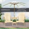 Outsunny adirondack tuinstoel met tafel en parasolgat 2 zits tuinset tuinmeubelen voor balkon van massief hout in natuur 178 x 87 x 92 cm 5