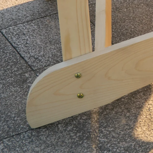 Outsunny adirondack tuinstoel met tafel en parasolgat 2 zits tuinset tuinmeubelen voor balkon van massief hout in natuur 178 x 87 x 92 cm 9