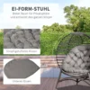 Papasan tuinstoel 2 manden kussen ovaal loungestoel opvouwbaar balkon terras zandbruin staal 118x75x139cm 6