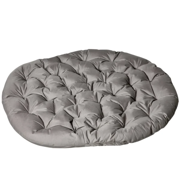 Papasan tuinstoel 2 manden kussen ovaal loungestoel opvouwbaar balkon terras zandbruin staal 118x75x139cm 8