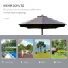 Parasol 440 x 260 cm met led verlichting, dubbele parasol met handslinger, ovale terrasparasol van metaal, donkergrijs 8