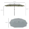 Parasol met led solar 4,5m dubbele parasol tuinparasol ovaal in lichtgrijs zwart voor terras & tuin 4