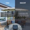 Parasol met led solar 4,5m dubbele parasol tuinparasol ovaal in lichtgrijs zwart voor terras & tuin 5