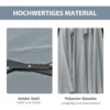 Parasol met led solar 4,5m dubbele parasol tuinparasol ovaal in lichtgrijs zwart voor terras & tuin 8
