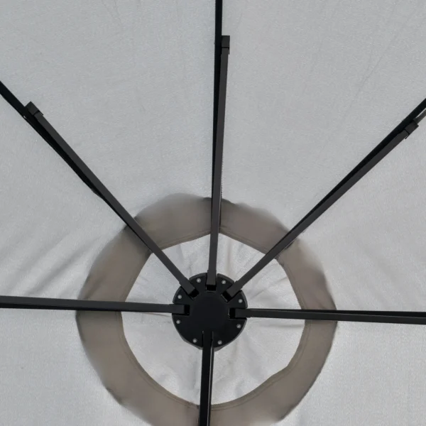 Parasol met led solar 4,5m dubbele parasol tuinparasol ovaal in lichtgrijs zwart voor terras & tuin 9