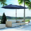 Parasol tuinparasol marktparasol dubbele parasol terrasparasol met handzwengel blauw ovaal 460 x 270 x 240 cm 2