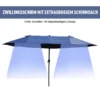 Parasol tuinparasol marktparasol dubbele parasol terrasparasol met handzwengel blauw ovaal 460 x 270 x 240 cm 5
