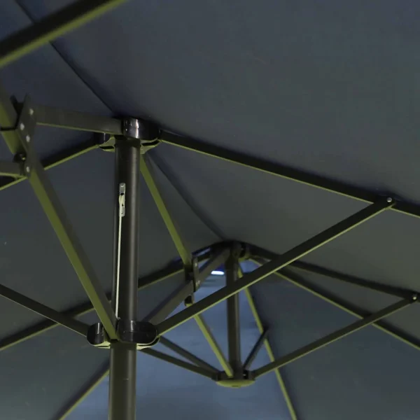 Parasol tuinparasol marktparasol dubbele parasol terrasparasol met handzwengel blauw ovaal 460 x 270 x 240 cm 8