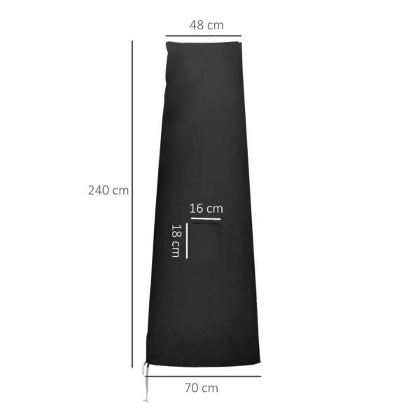 Parasolhoes voor parasol tot Ø400 cm hoes parasolbescherming met rits, tas staaf oxfordstof zwart 4