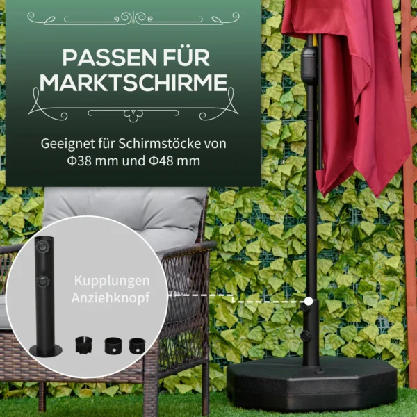Parasolvoet voor 38 mm / 48 mm parasols, te vullen met water of zand, stabiele parasolvoet Ø60 x 36h cm 6