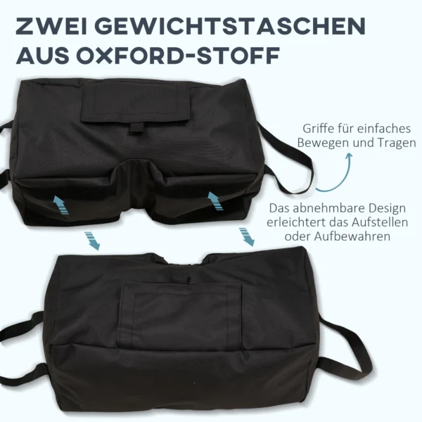 Parasolvoet zandzak marktparasolvoet, 2x vulbare zakken 50kg, met schop, zwart 5
