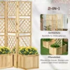 Paravent balkon weerbestendig, 133 x 165 cm, 3 delig, kamerscherm met 4 bloembakken, voor tuin, terras en zwembadgebied, natuurlijke kleur 5