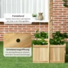 Paravent balkon weerbestendig, 133 x 165 cm, 3 delig, kamerscherm met 4 bloembakken, voor tuin, terras en zwembadgebied, natuurlijke kleur 7