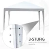 Paviljoen 2,95x2,95m pop up vouwpaviljoen met uv bescherming, opvouwbaar, staal en oxford stof, wit voor tuinfeesten en evenementen 8